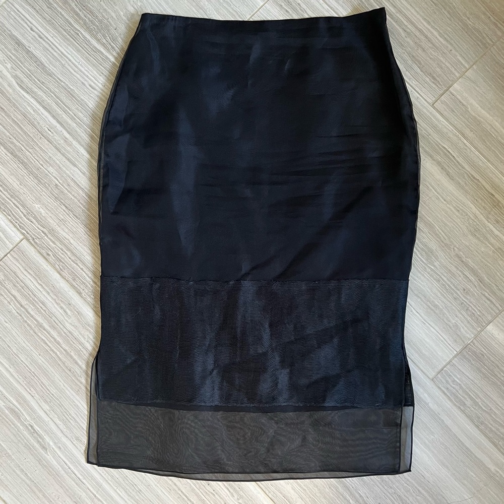 NEW Khaite Layered Semi-Sheer Silk Alleta Skirt, Size 8 - Picture 9 of 10